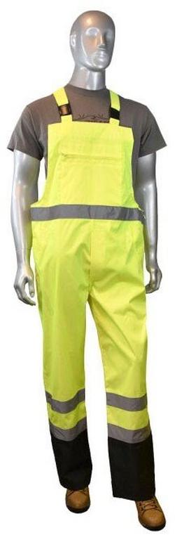 Class E Hi-Vis Oxford Rain Bib Pants, Hi-Vis Lime, Large