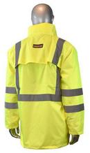 Radians Hi-Viz Green Polyester Rain Jacket in Hi-Viz Green 