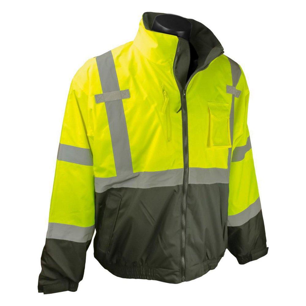 Radians Hi-Viz Green 3-in-1 Deluxe Bomber Jacket in Hi-Viz Green and Black 