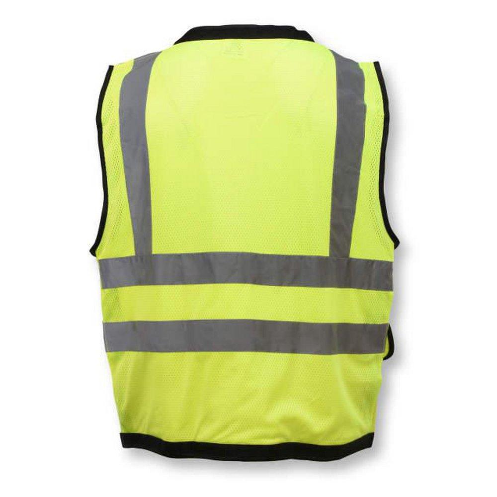 Radians Hi-Viz Orange Polyester Grommet Safety Vest with Zipper Closure in Hi-Viz Green 