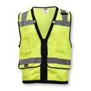 Radians Hi-Viz Orange Polyester Grommet Safety Vest with Zipper Closure in Hi-Viz Green 