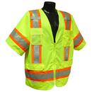 XXXXL Size Polyester Safety Vest in Hi-Viz Green