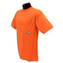 XL Size Birdseye Mesh and Plastic T-Shirt with Moisture Wicking in Hi-Viz Orange