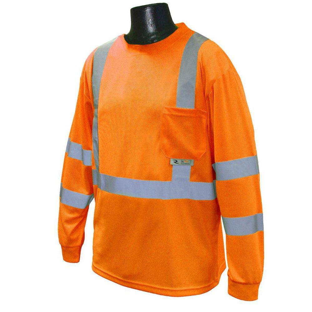 Radians Hi-Viz Orange Polyester Birdseye Mesh Long Sleeve T-shirt in Hi-Viz Orange 