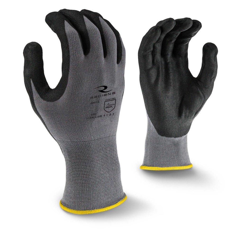 Radians Grey Rubber Spandex Dipped and Coated Glove 
