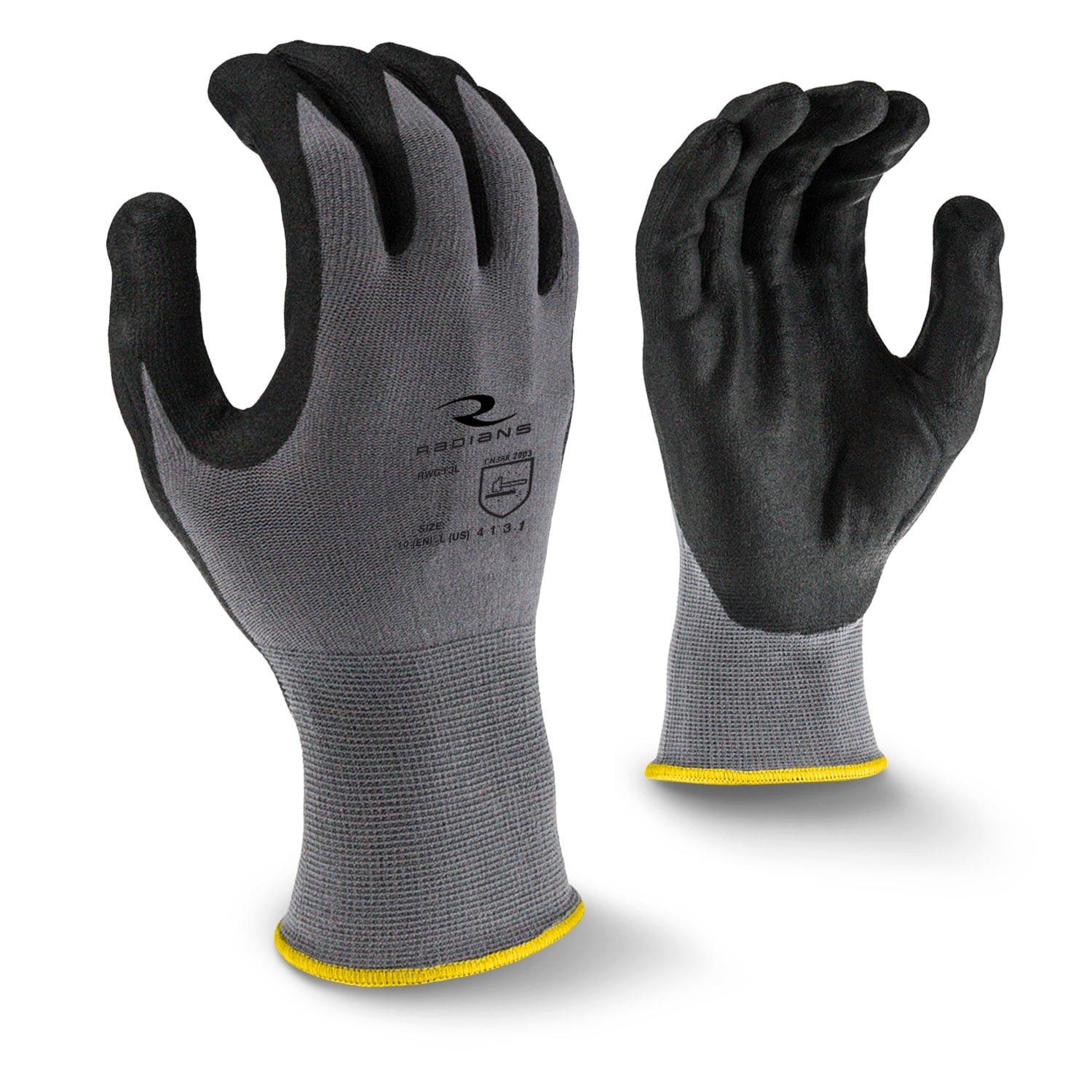 Radians Grey Size M Plastic Dipped Glove 