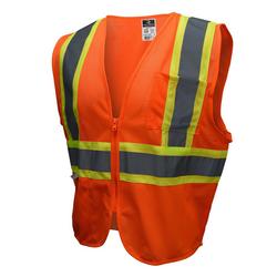 Size L Polyester Mesh Reusable Safety Vest in Hi-Viz Green