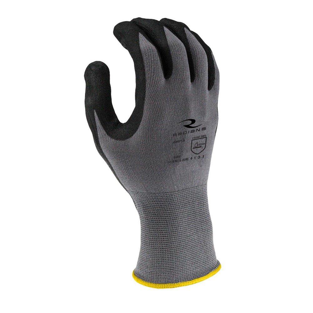 Radians Grey Rubber Spandex Dipped and Coated Glove 