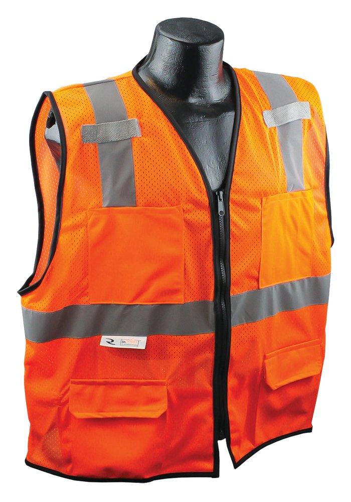 Radians Hi-Viz Orange Polyester Safety Vest in Hi-Viz Orange 
