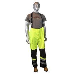 Size XXXL Plastic Bib Pants in Hi-Viz Green