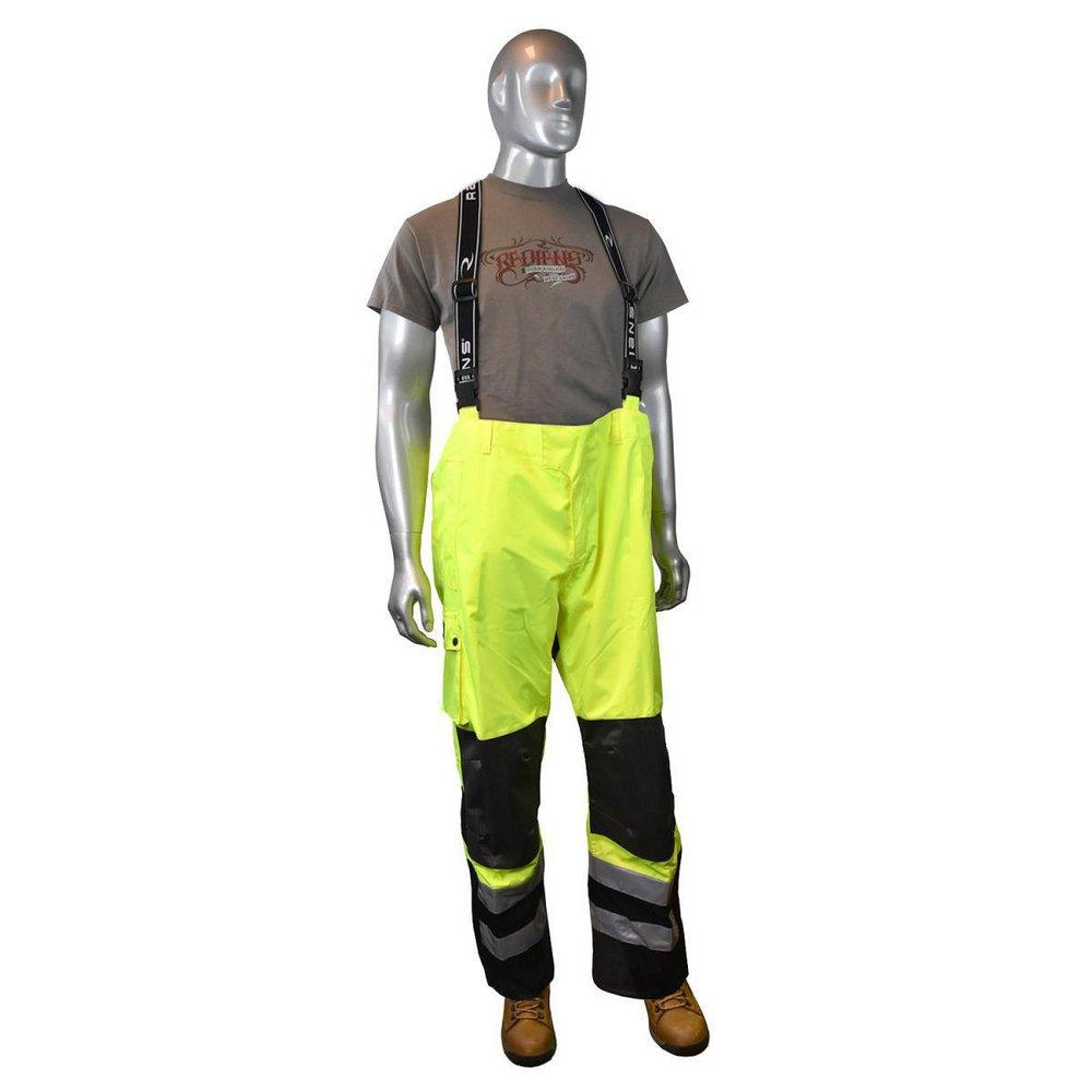 Radians Hi-Viz Green Elastic Plastic Bib Pants in Hi-Viz Green 