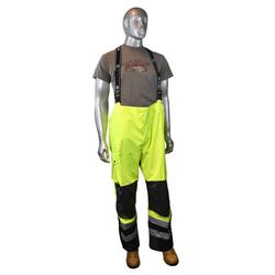 Size XXL Plastic Bib Pants in Hi-Viz Green