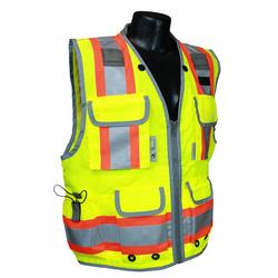L Size Polyester Class 2 2-Tone Safety Vest Heavy Woven in Hi-Viz Green
