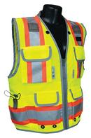 M Size 300D and Polyester Solid Front Safety Vest in Hi-Viz Green