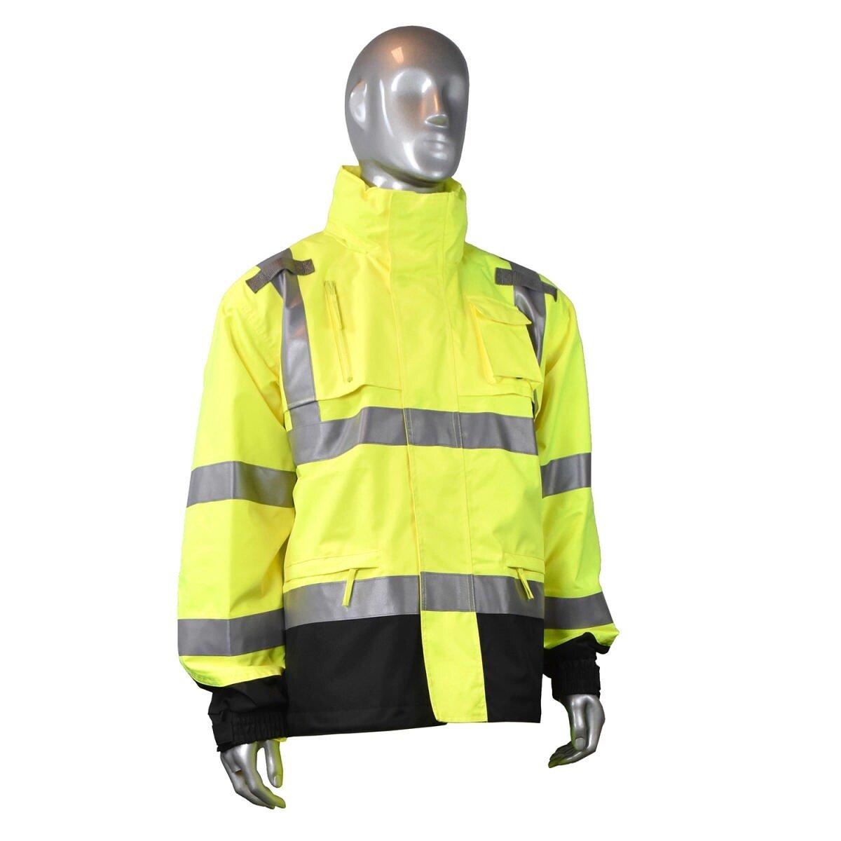 Radians Hi-Viz Green Reusable Plastic Rain Jacket in Hi-Viz Green 