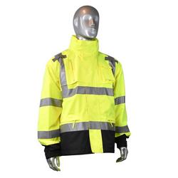 XXXL Plastic Rain Jacket in Hi-Viz Green