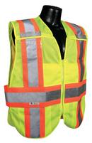 M/L Size Polyester Adjustable Safety Vest in Hi-Viz Green