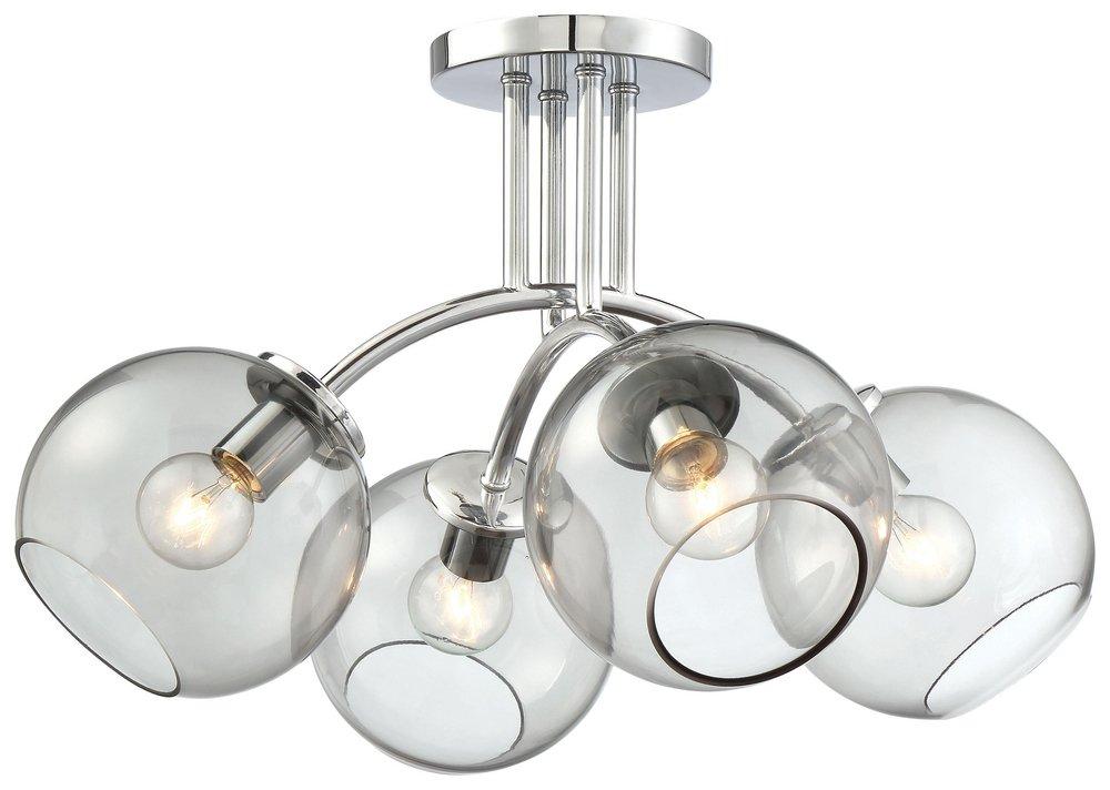 George Kovacs Polished Chrome 60W 4-Light Semi-Flushmount Ceiling Fixture 