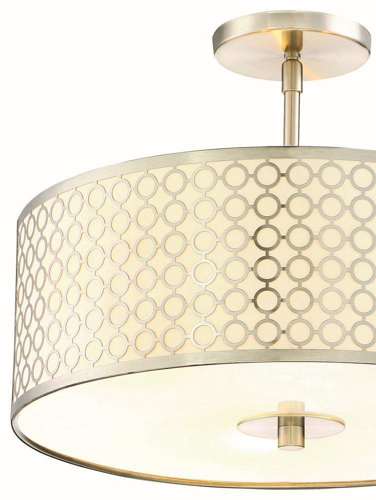 George Kovacs Brushed Nickel 3-Light Semi-Flushmount Ceiling Fixture 