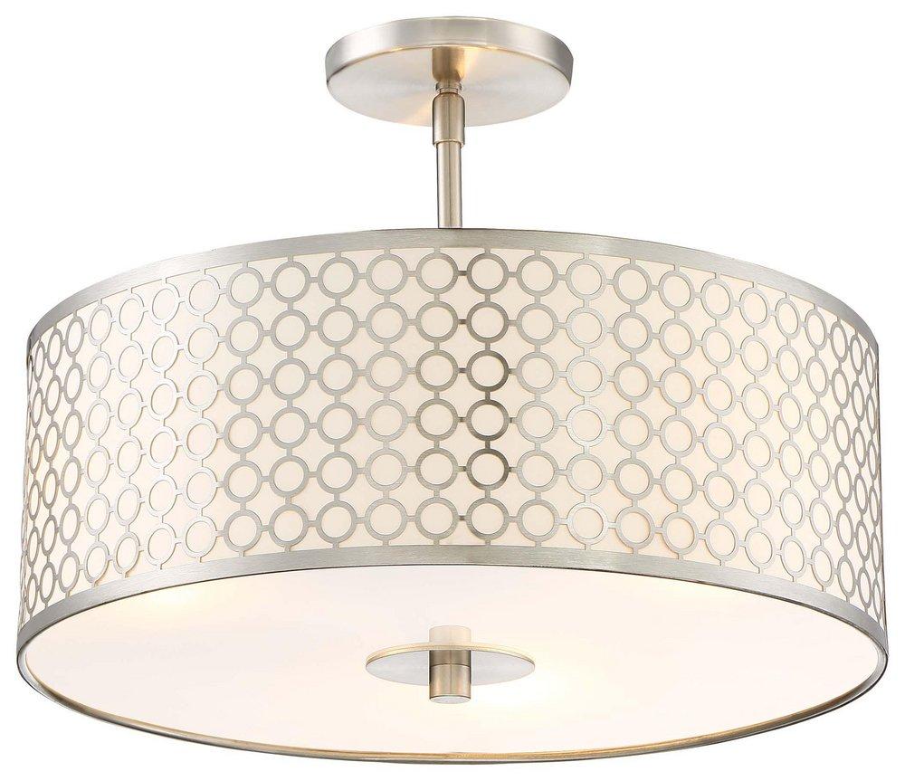 George Kovacs Brushed Nickel 3-Light Semi-Flushmount Ceiling Fixture 