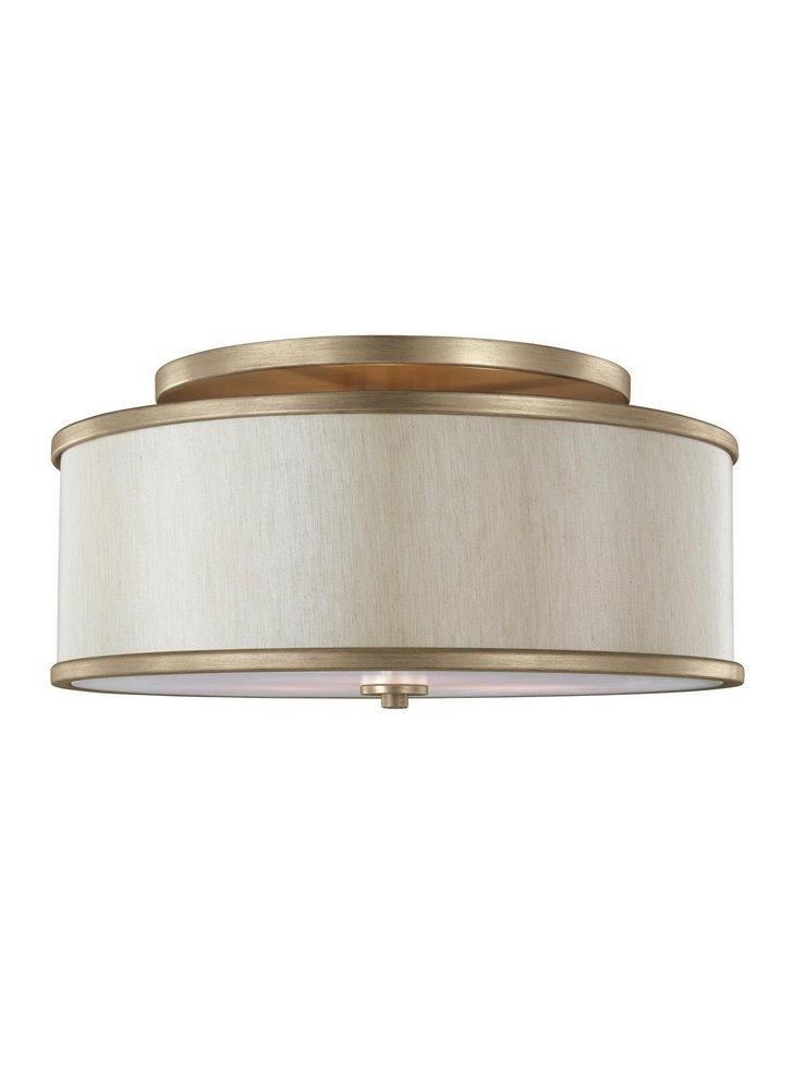 Visual Comfort & Co. Studio Sunset Gold 75W 3-Light Medium A-19 Semi-Flush Mount Ceiling Fixture 