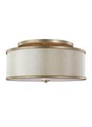 75W 3-Light Medium A-19 Semi-Flush Mount Ceiling Fixture in Sunset Gold