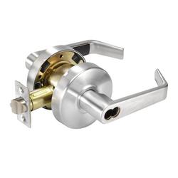 Stainless Steel Storeroom Lever Lockset with 2-3/4 in. Backset in Satin Chrome