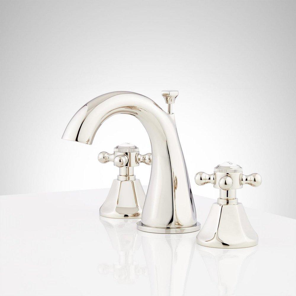 Signature Hardware Polished Nickel Two Handle Bathroom Sink Faucet 