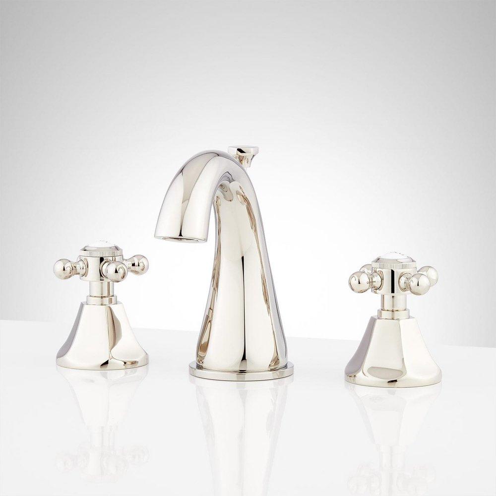 Signature Hardware Polished Nickel Two Handle Bathroom Sink Faucet 