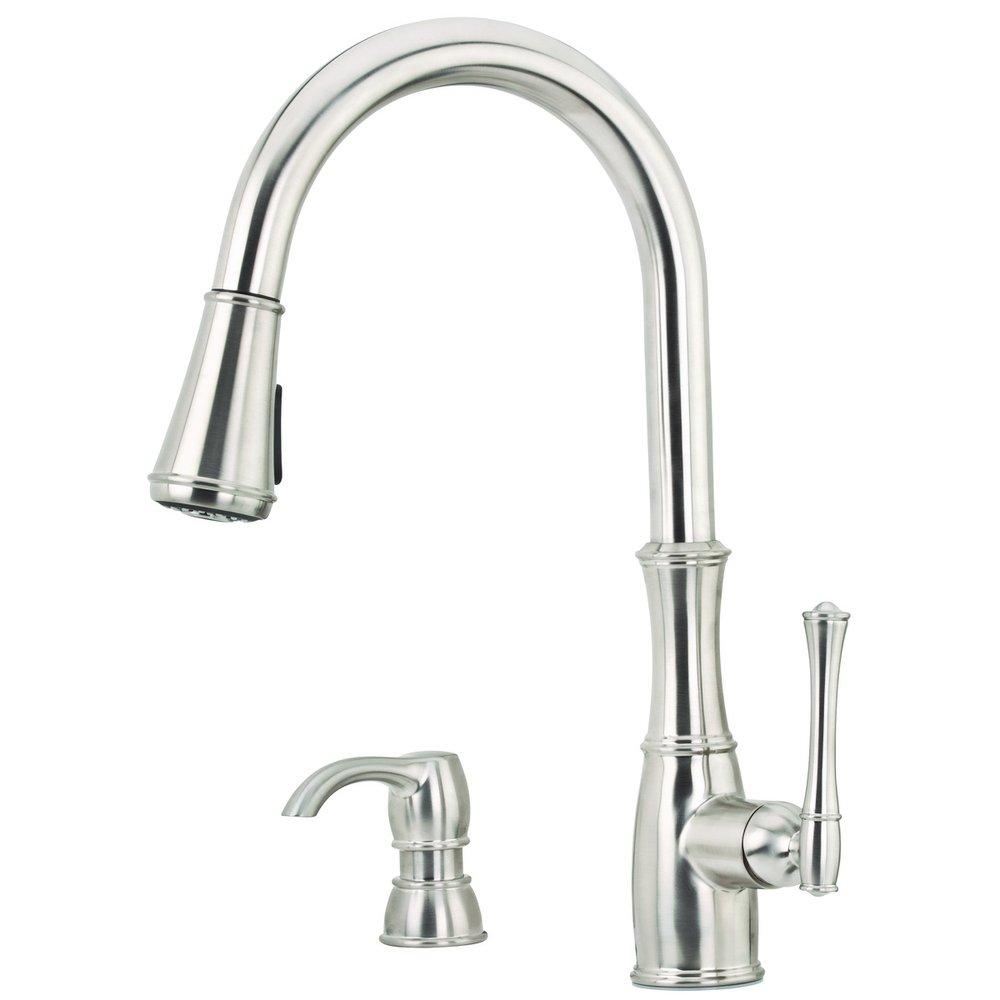 Pfister Stainless Steel Single Handle Pull Down Kitchen Faucet 