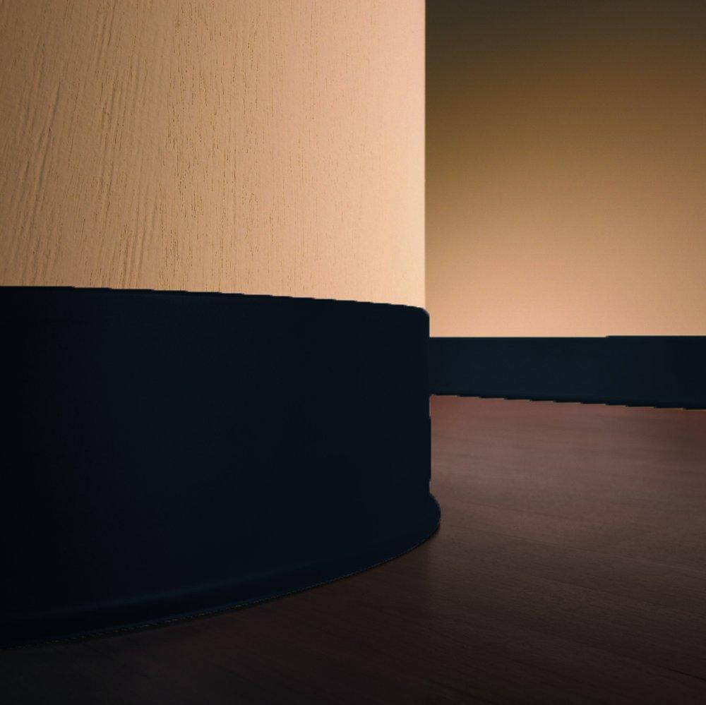 Roppe Corporation Black 4 ft. x 4 in. Vinyl Laminate Dryback Wall Cove Base (Case of 16) 