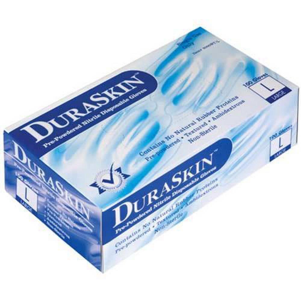 Liberty Glove & Safety Blue 5 mil Powder Coated Rubber Industrial Disposable Gloves in Blue (Box of 100) 