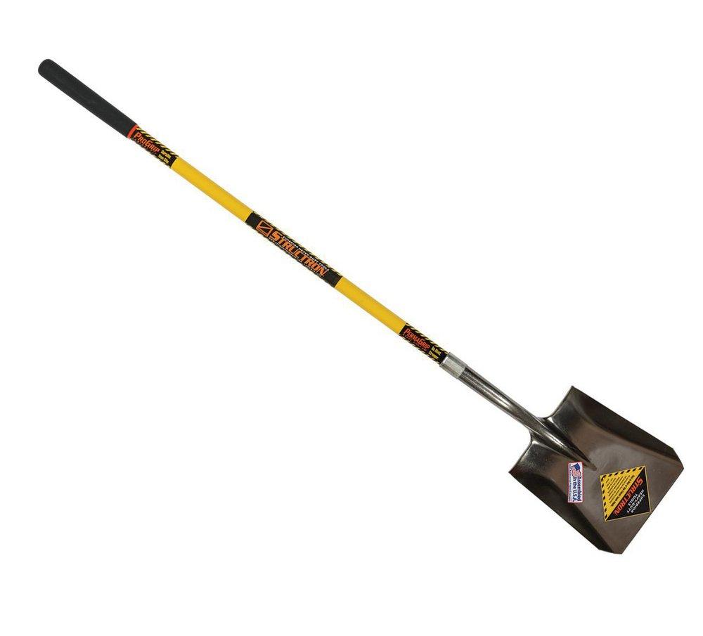 Seymour Midwest Yellow Square Point Shovel with Fiberglass Cushion Grip Handle 