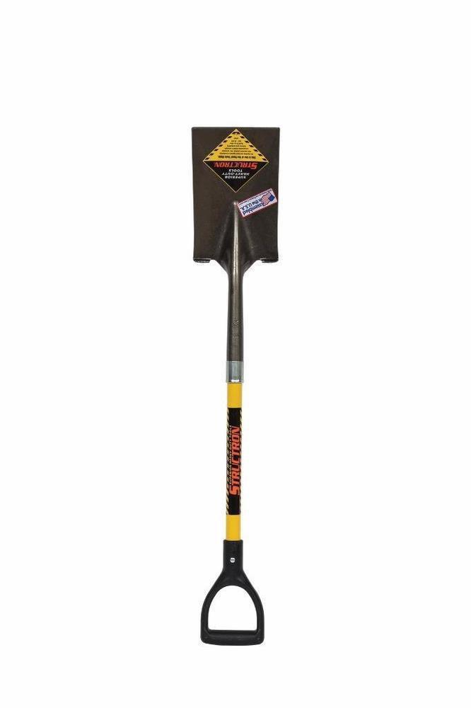 Seymour Midwest Yellow Garden Spade Shovel with Fiberglass D-Grip Handle 