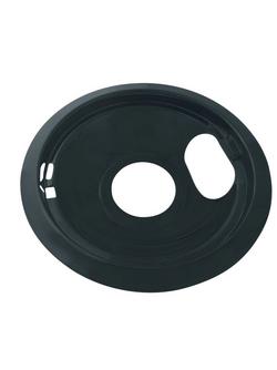 6 in Porcelain Oven Drip Pan for Whirlpool in Black (Pack of 6)