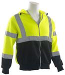 ERB Safety Fluorescent Yellow Hooded Sweatshirt in Fluorescent Yellow and Black 