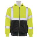 ERB Safety Hi-Viz Lime Polyester Class 3 Zip-FrontSweatshirt in Hi-viz Lime and Black 