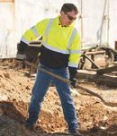 ERB Safety Hi-Viz Lime Polyester Class 3 Zip-FrontSweatshirt in Hi-viz Lime and Black 