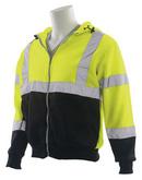 ERB Safety Hi-Viz Lime Polyester Class 3 Zip-FrontSweatshirt in Hi-viz Lime and Black 