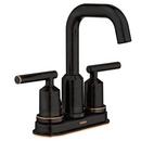 Moen Mediterranean Bronze Two Handle Centerset Bathroom Sink Faucet Lever Handle 