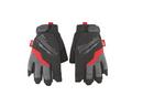 XL Size Fingerless Work Glove in Black with Red