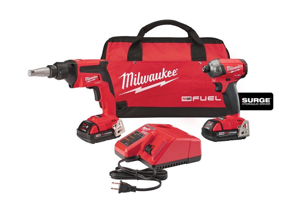 Milwaukee&reg; Red M18 FUEL DRYWALL SCREW GUN/IMPACT COMBO KIT- CP 