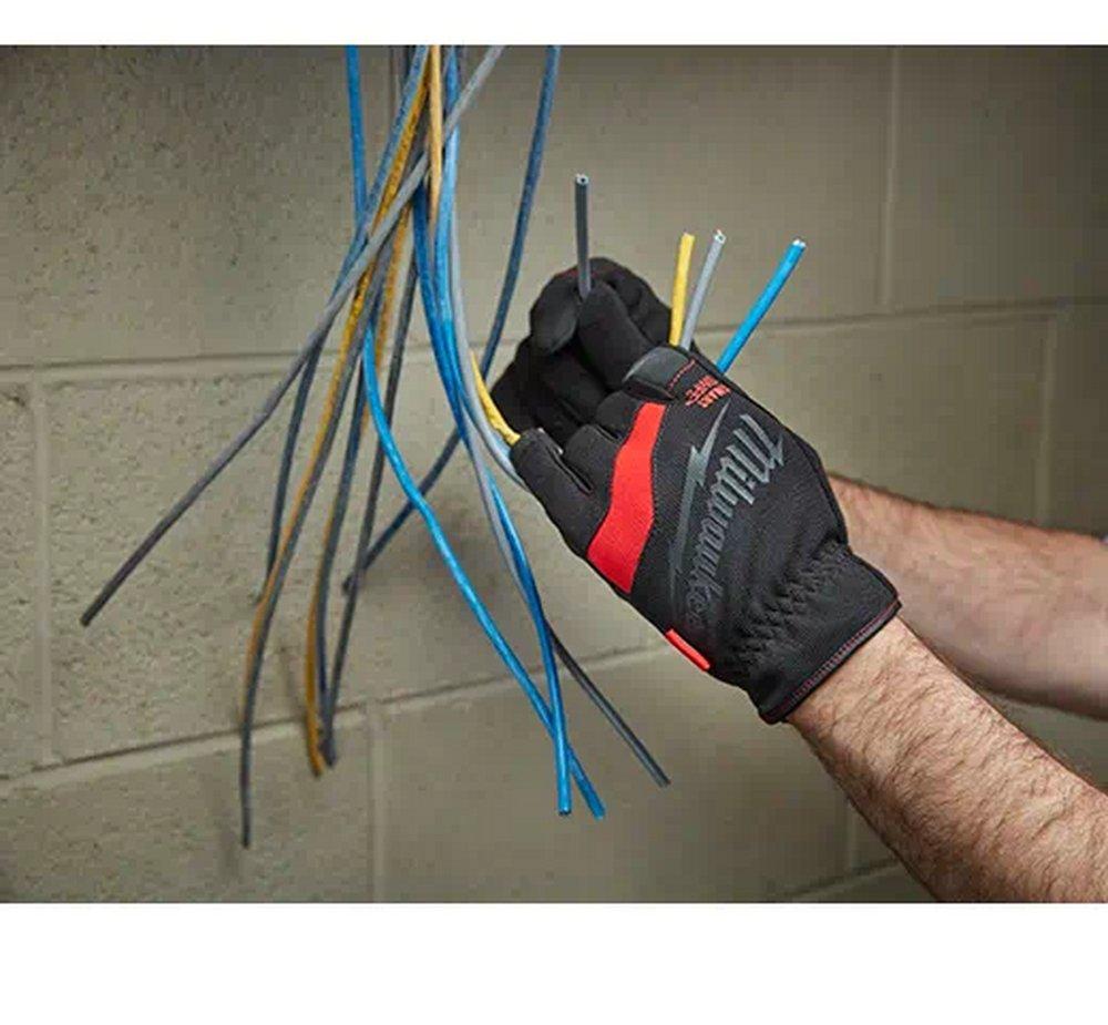 Milwaukee® Silver Plastic, Rubber and Synthetic Leather General Work, High Dexterity Applications and Light Material Handling Reusable Gloves in Silver 