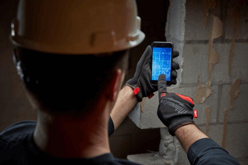 Milwaukee® Red Plastic, Rubber and Synthetic Leather General Work, High Dexterity Applications and Light Material Handling Reusable Gloves in Silver 