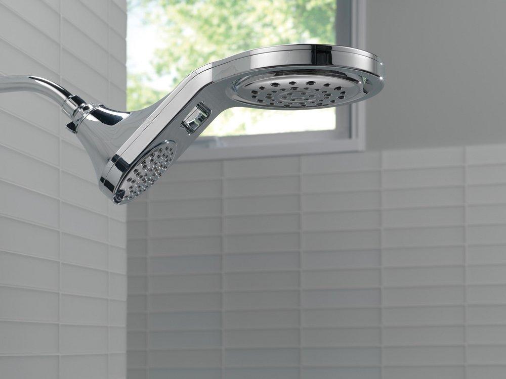 Delta Faucet Chrome Multi Function Full Body, Full Spray w/ Massage, Massaging, Pause and Shampoo Rinsing Showerhead 
