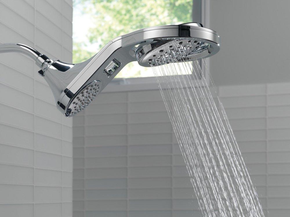 Delta Faucet Chrome Multi Function Full Body, Full Spray w/ Massage, Massaging, Pause and Shampoo Rinsing Showerhead 