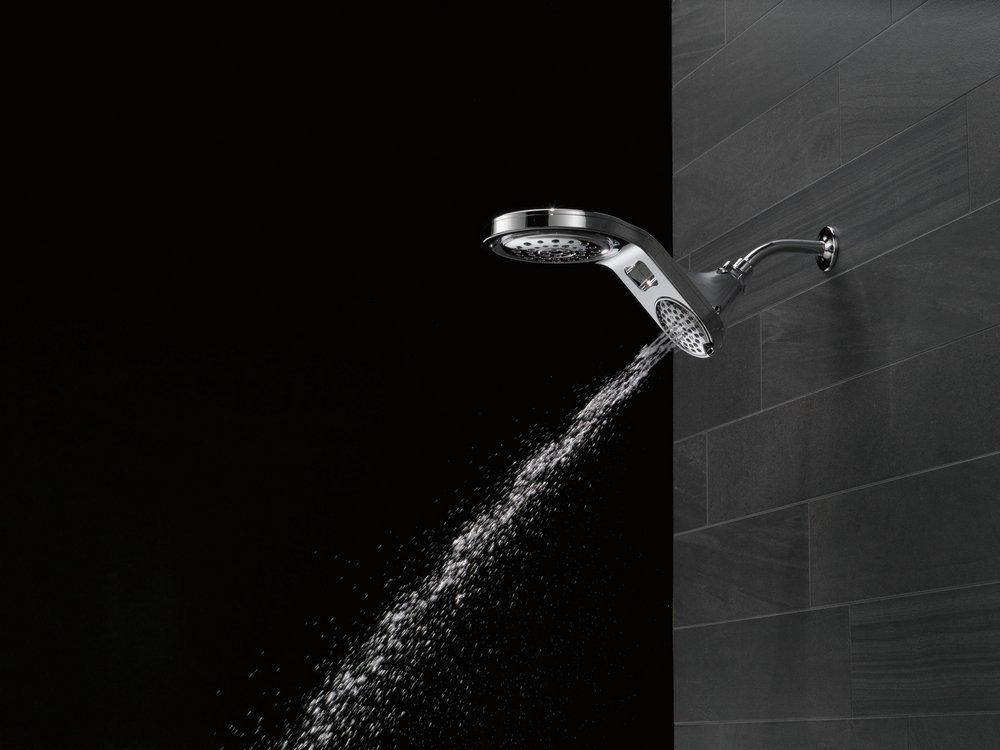 Delta Faucet Chrome Multi Function Full Body, Full Spray w/ Massage, Massaging, Pause and Shampoo Rinsing Showerhead 