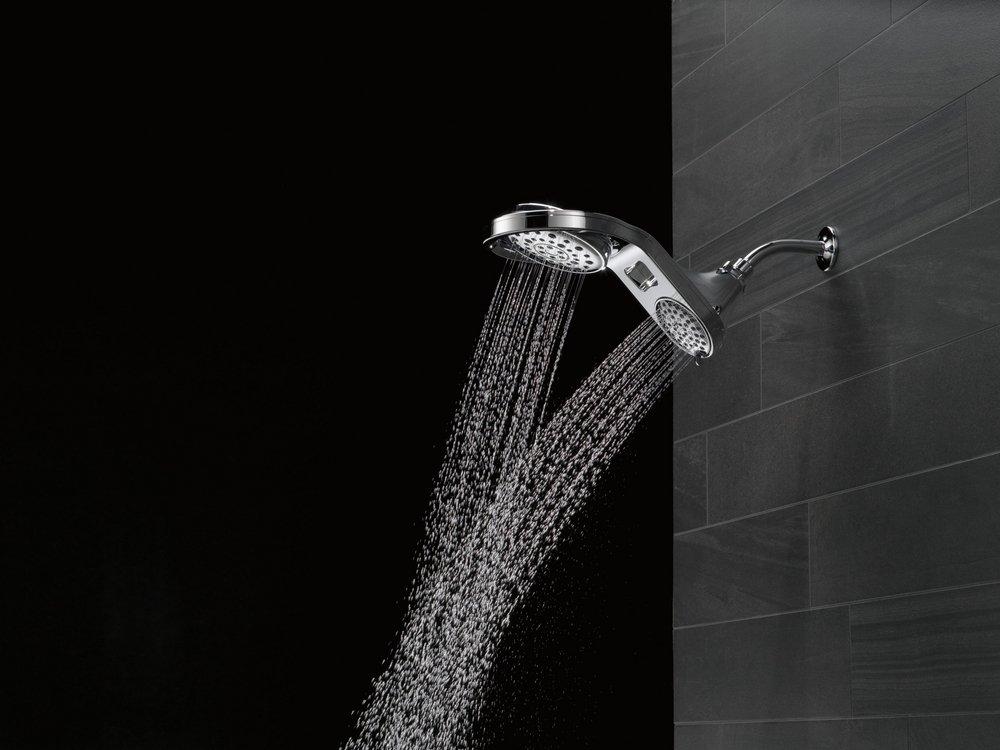 Delta Faucet Chrome Multi Function Full Body, Full Spray w/ Massage, Massaging, Pause and Shampoo Rinsing Showerhead 