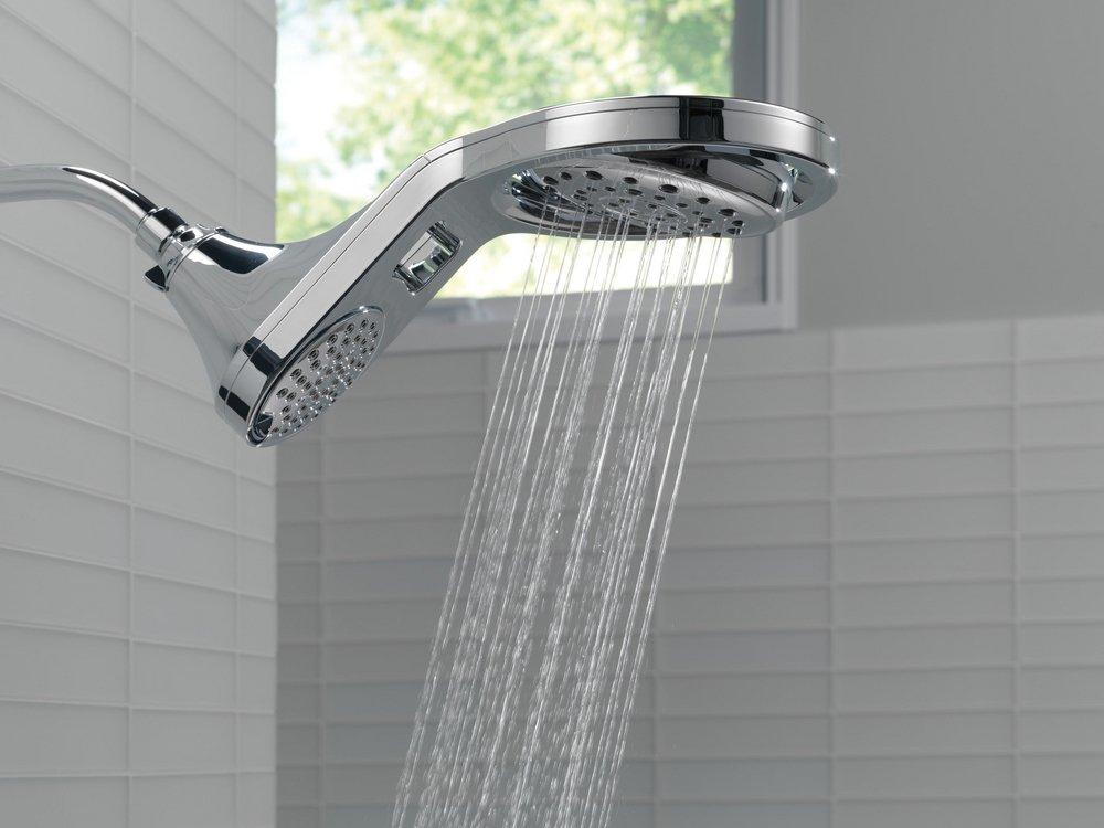 Delta Faucet Chrome Multi Function Full Body, Full Spray w/ Massage, Massaging, Pause and Shampoo Rinsing Showerhead 