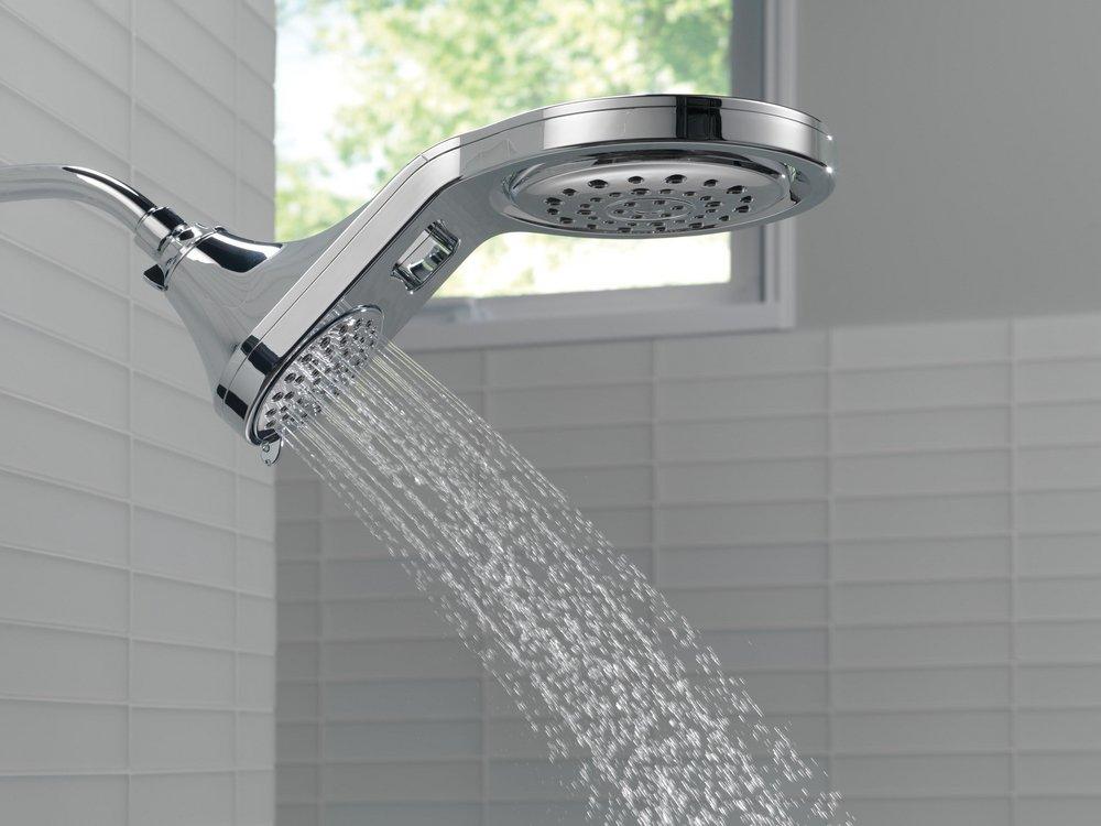 Delta Faucet Chrome Multi Function Full Body, Full Spray w/ Massage, Massaging, Pause and Shampoo Rinsing Showerhead 